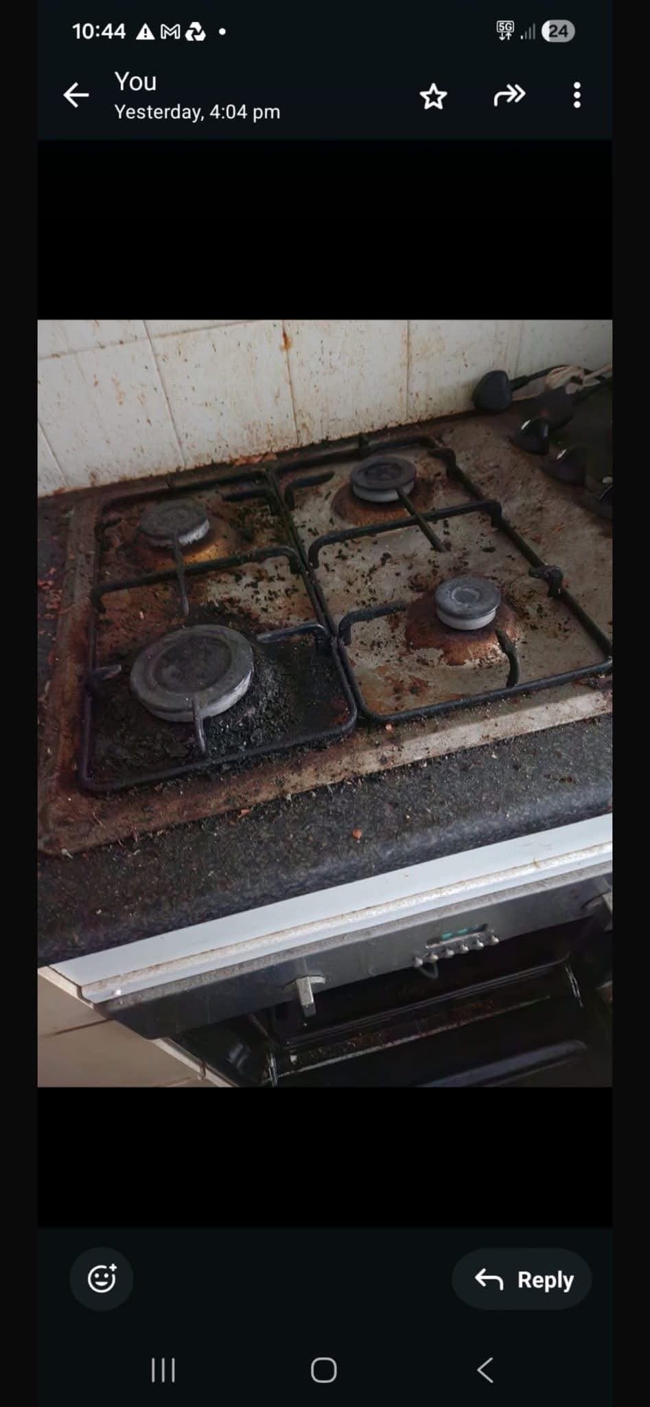 Kitchen cleaning services before cleaning